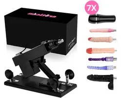 Eden Sex Machine - Pack de 7 pièces jointes - Contient des Godes et une chatte de poche - Machine à baiser pour homme et femme - Machine à baiser - Envoi discret