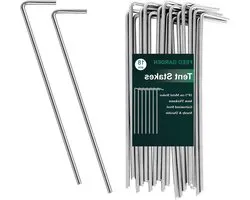 FEED GARDEN 7 Inch Tent Stakes 20 Pack Yard Inflatable Stakes for Outdoor Decorations Metal Pegs Heavy Duty Garden Hooks Camping Tent Spikes for Awnings, Tarp and Outdoor Christmas Decorations