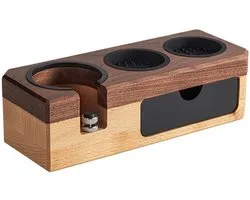 Dailygoods - Joyeee Espresso Tamping Station 58mm 54mm 51mm, Support de porte-filtre en bois pour équipement de café espresso, accessoires pour machine à espresso, outil de barista, réglable (Accessoires non inclus)
