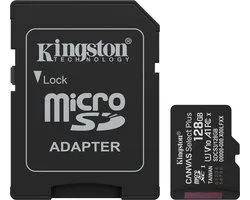 Carte microSDXC Canvas Select Plus Gen3 128 Kingston 150 Mo/s A1 + adaptateur