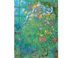 Mini kunstposter - Marc Chagall - Le bouquet ardent - 24x30 cm