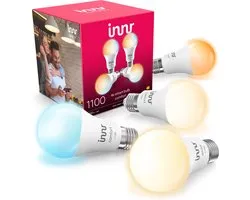 Innr smart E27 LED lamp - geschikt voor Philips Hue - Zigbee bulb - warmwit tot koelwit licht - slimme lamp - dimbaar - 1190 lumen - 4 pack