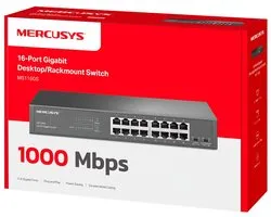 MercurySys MS116GS - Netwerkswitch - 16 Poorten - Gigabit Snelheid - Rackmontage