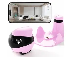 EnaBot - EBO Air 2 - Caméra de surveillance - Compagnonnage familial/animal - Caméra 2K - Navigation infrarouge - Rose