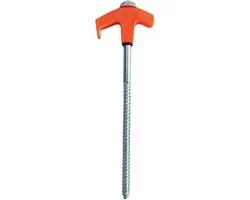 Inschroefbare Tentharingen - Grondschroefankers Metalen Palen - Tent Verankeren - Glow In The Dark - 20 cm - Oranje