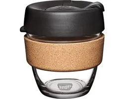 KeepCup Brew Cork Black 227 ml Zwart, Transparant, Hout