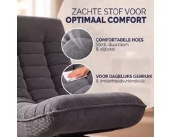 Casaria Fauteuil relax avec dossier réglable – Gris côtelé