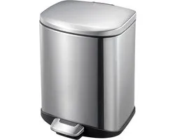 EKO - Della pedaalemmer 6 liter - Stainless steel Plastic - mat RVS - Prullenbak