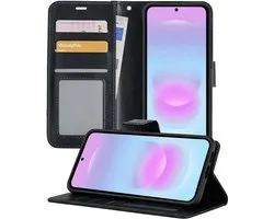 Étui - Convient pour Samsung Galaxy A37 - Luxe Bookcase - Walletcase Hoes - Portemonnee - Cover - Coque de téléphone - Zwart