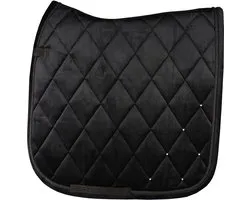 Pagony Velours Zadeldek - Maat: Cob - Zwart - Polyester