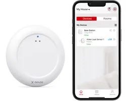 X-Sense SWS0A Slimme watermelder met WiFi - Werkt met app - Watersensor - Wateralarm - Waterlekkage detector - Waterdetector - Vochtmeter - Lekdetectie