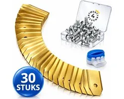 Twenty4seven® Mesjes Robotmaaier Titanium - 30 Stuks - Reservemesjes voor Grasmaaier - Inclusief Gel Connector - Geschikt voor Gardena, Husqvarna, Worx & Navimow
