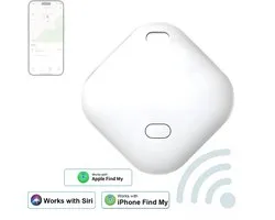 JustValue Bluetooth Locatietracker - Werkt met Apple Find My / Zoek Mijn - met Sleutelhanger - Smart Finder GPS Tag - Geschikt voor iPhone - Wit
