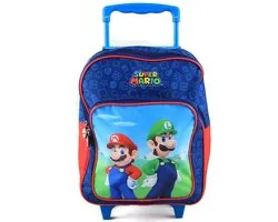 Super Mario Bross Trolley Rugtas - Kinder Trolley & Rugzak - 2 Vakken - Schooltas - Mario Tas