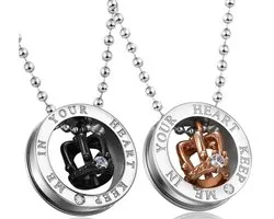 Keep Me In Your Heart Ketting Set voor Hem en Haar - Romantisch Liefdes Cadeau - Valentijnsdag - Valentijn Cadeautje voor Mannen