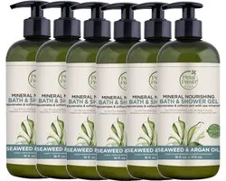 PETAL FRESH - Bath & Shower Gel Seaweed & Argan Oil - 6 Pak - Voordeelverpakking