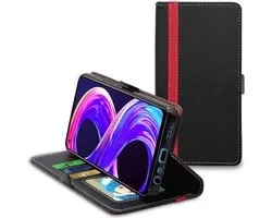 ebestStar - Coque compatible avec Realme 8 Pro, Realme 8 (No 5G), Etui Portefeuille, Housse Pochette Protection PU Cuir, Porte Carte, Noir / Rouge