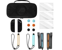 PlayCool 15-in-1 Travel & Game Kit – Accessoirebundel voor Nintendo Switch 2 – Draagtas, Screenprotectors, Thumb Grips, Joy-Con Siliconen Covers, Autostandaard – Voor Onderweg, Thuis & Cadeau