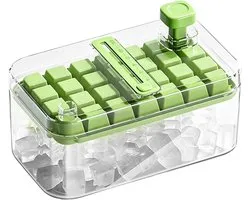 IJsklontjesvorm Met Bak - IJsblokjesmaker Container - Drankjes Koelen - 56 Vakjes Easy-Press - 199 x 143 x 11 cm