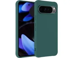 Hoesje - Geschikt voor Google Pixel 9 Pro XL - Sterk & Shockproof - Siliconen Case - Hoes Cover - Telefoonhoes - Donkergroen