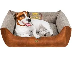 CAZO Premium Down Bed for Dog or Cat 55 x 42 cm, Inner Size 30 x 20 cm, Brown, Size XS, LPM0102/0 - ShopVlot