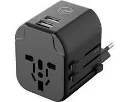 Thijox - Mobility Lab Universele Reisadapter met 2 USB-poorten - Snelle Opladen 12W - Compatibel met 200+ Landen - Gelijktijdig Opladen van 3 Apparate
