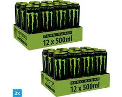 2x Monster Energy - Regular Zero Sugar - Suikervrij - Behoudt de originele smaak