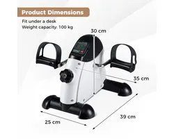 SureDeal® - Cardio fitne - Mini pedaaltrainer Draagbare - Arm - Beentraining Fiets pedaaltrainer - Senioren Wit - 39x35x30 cm - Wit