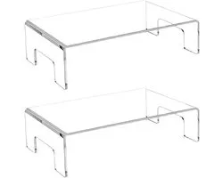 2x Transparante Acryl Verhoogde Display Standaards voor Verzamelobjecten en Decoratie (17,5 x 8 x 7 cm)