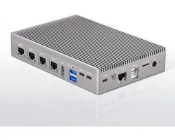 Fanless Mini PC met N100-processor, 8GB RAM en 128GB opslag - 4x 2.5GbE, dubbele 4K-uitgang