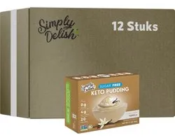 Simply Delish | Sugar Free Instant Pudding | Vanilla | 12 stuks | 12 x 48g