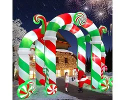 Arche gonflable de Noël de 13 pieds, arche de bonbons géante gonflable stéréoscopique , Décoration Plein air de Noël pour centre commercial carré, maison, pelouse , Jardin, fête de vacances