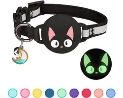 Collier pour Chat Pets n Paws avec Support de Tag - Collier pour Chat Ajustable - Tracker pour Chat - Réfléchissant - Convient pour AirTag - Chaton / Chien - Collier pour Chat - Cat Collar - Laisse pour Chat