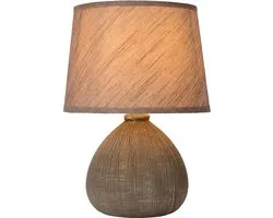 Lucide RAMZI - Tafellamp - Ø 18 cm - 1xE14 - Bruin - Japandi