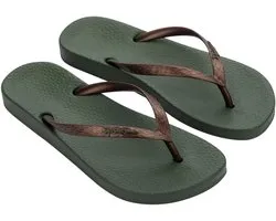 Ipanema Anatomic Tan Dames Slippers - Green/Bronze
