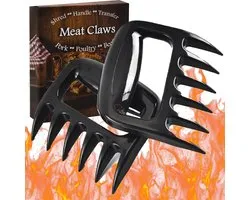 2 Stuks Vlees Klauwen Houders voor BBQ | Ergonomische Vleesvorken en Pulled Shredder | Perfect voor Barbecue en Grill Accessoires