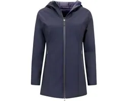 Puffer Jas Dames - Double Face Dames Jassen Parka - Lange Winterjas Dames met Capuchon - Slim Fit - 2161B - Blauw