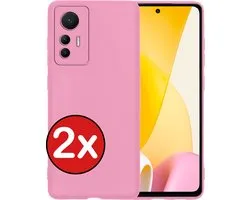Coque Xiaomi 12 Lite Siliconen Case Cover - Coque Xiaomi 12 Lite Housse Siliconen - Rose Clair - 2 PACK