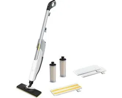 Kärcher SC 2 Upright Set Stoomreiniger - Extra set Sensitive vloerdoeken microvezel (2 stuks) - Incl. extra ontkalkingspatroon - 30 sec opwarmtijd - 1600 W - Oppervlakteprestatie 50 m² - Reservoir 0.4 l - Continue vulbaar