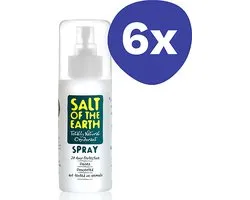 Salt of the Earth Natural Crystal Unscented Deodorant Spray (6x 100ml)
