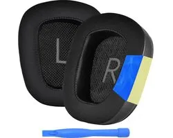 MMOBIEL Coussinets de rechange adaptés aux écouteurs Logitech G935/G933 – Coussinets en gel rafraîchissant pour G230, G231, G233, G332, G35, G430, G431, G432, G433, G533, G633, G633S, G635, G930 – Zwart