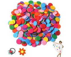 1000 Stusk - Vilt Lapjes - Vilten Knutselcirkels - Ø 2,5 cm - Vilt Knutselcirkels - Hobbyvilt - Diverse Kleuren - Mini Stof Cirkels - Voor doe-het-zelf naaien, handwerk, feest, bruiloft tafeldecoratie - Voor Naaldvilten Patchen Borduren Bloemen Maken