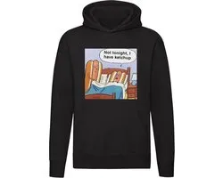 Grappige Hoodie - hotdog - ongesteld - ketchup - grappig - trui - sweater - capuchon