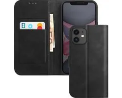 Avizar Convient pour Apple iPhone 11 Wallet Flap Support vidéo, Zwart