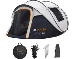 Tente Pop Up Deryan Luxe - 4 personnes - 1 Seconde Pop-Up - Colonne d'eau 2000MM - Anti-UV 50+ - Crème
