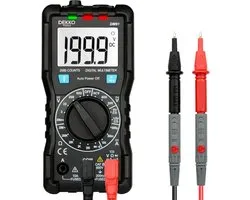 Dekko Tools Digitale Multimeter - AC / DC - Incl. Batterij & Kabels- Multi Meter - Slimme Spanningsmeter met Leidingzoeker