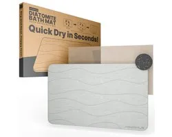 Minismus Diatomite Sneldrogende Badmat 60x40cm - Antislip Douchemat Binnen 30 Seconde Droog - Absorberende Badmat - Douche Mat - Diatomiet Badmat - Stenen Badmat - Badkamer Mat - WC Mat Grijs