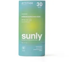 ATTITUDE Sunly Zonnebrandstick Parfumvrij - SPF30 ECO - duurzaam