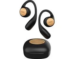House of Marley Liberate Open Draadloze Oordopjes - Open Ear Bluetooth Sport Oortjes - 20 uur Batterijduur - Zweetbestendig en Waterbestendig - USB C - Gemaakt van Duurzame Materialen - Zwart