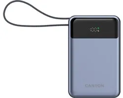 Batterie externe CANYON OnPower 600 à charge Fast 65 PD avec câble intégré – 20 000 mAh – Gris foncé